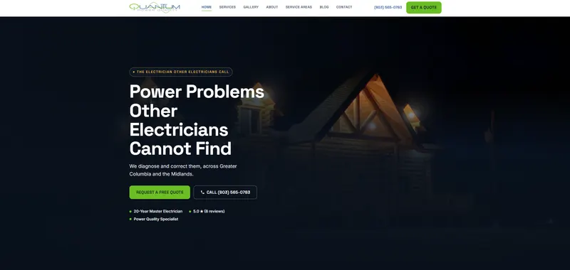The Quantum Power Quality website, built by CJP Enterprises