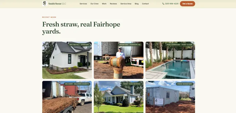 The Smith Straw LLC website, built by CJP Enterprises
